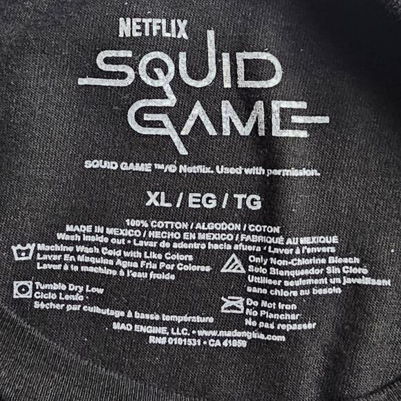 NWT Netflix Squid Games Shirt Men's XL Black Graphic Tshirt Short Sleeves - Picture 6 of 11